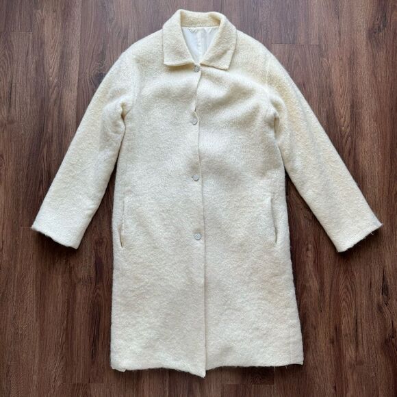 Authentic Fendi Vintage Ivory Cream Natural Mohair Wool Blend Knit Coat 42 XS - Picture 3 of 17